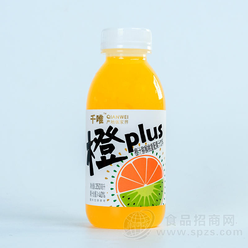 千唯橙汁猕猴桃复配果汁饮料瓶装招商350ml