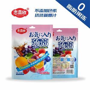 戀喜欣蒟蒻0脂肪果汁型混合口味果凍袋裝休閑食品120g