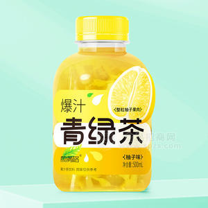 顏滿格柚子味爆汁青綠茶茶飲料500ml