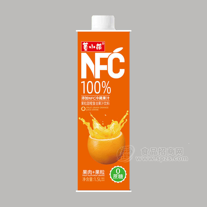 董小萌NFC果粒甜橙复合果汁饮料0蔗糖招商1.5L