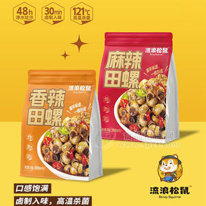 流浪松鼠香辣田螺麻辣田螺休闲食品228g