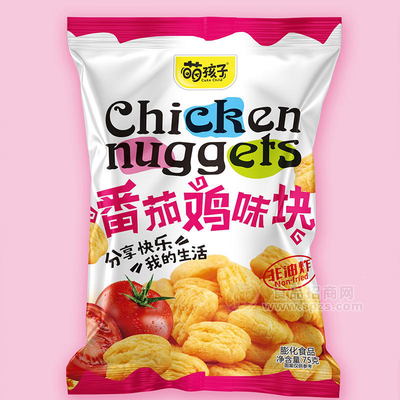 萌孩子番茄鸡味块非油炸膨化食品袋装招商75g