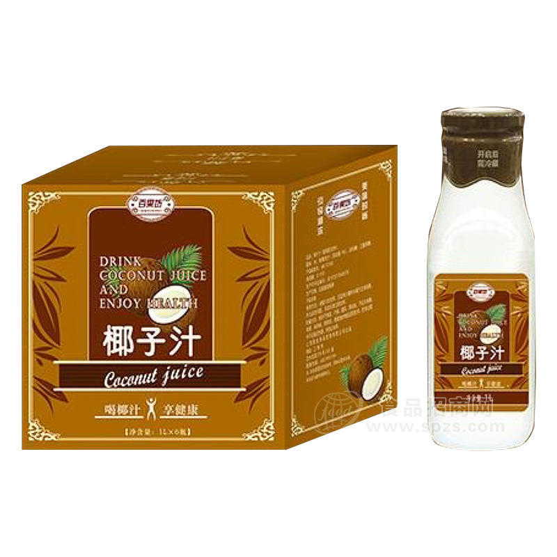 百果坊椰子汁植物蛋白飲料箱裝招商1L×6瓶