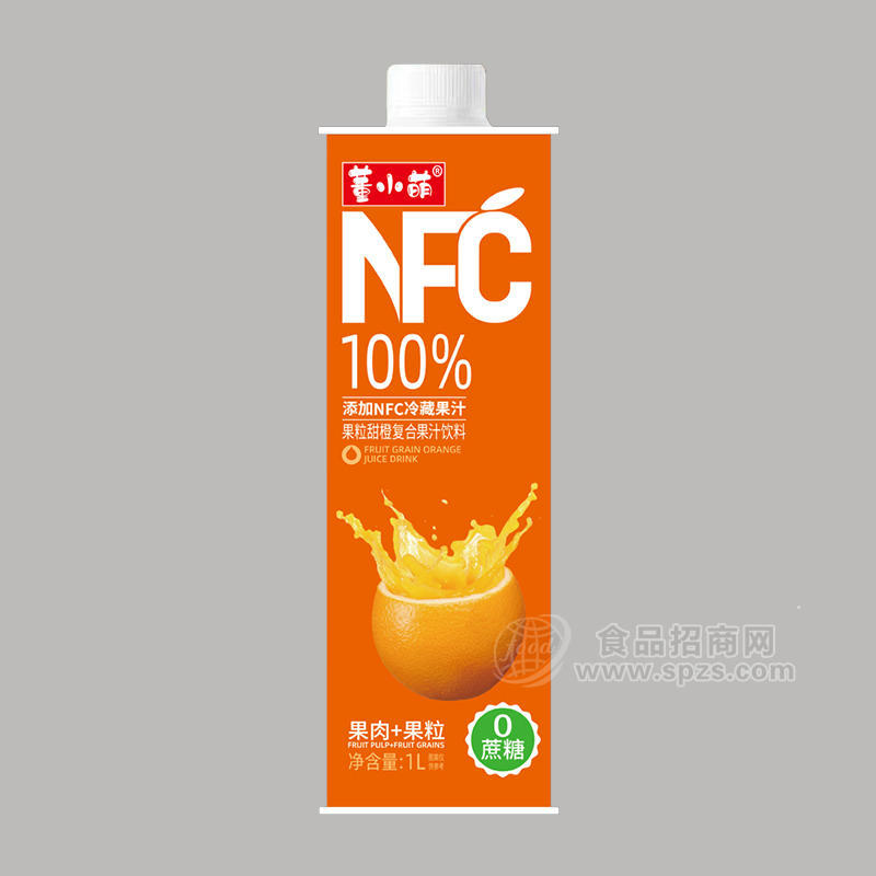 董小萌NFC果粒甜橙复合果汁饮料0蔗糖招商1L