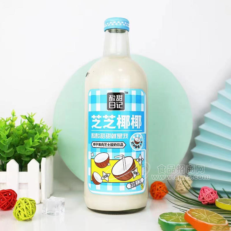 酸甜日記椰子果肉芝士酸奶飲品乳飲料1.25L
