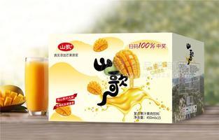 山歌芒果汁复合果汁果肉饮料450ml*15