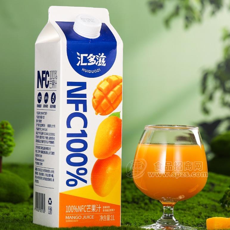 匯多滋N(yùn)FC百分百果汁1L芒果汁蔚藍(lán)屋頂盒餐飲商超流通多渠道
