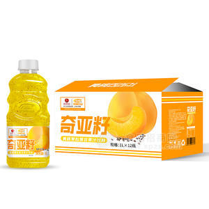 浩明奇亞籽黃桃果粒復(fù)合果汁飲料箱裝招商1L×12瓶