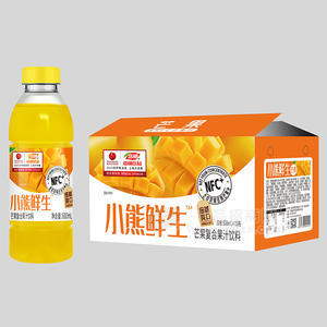浩明小熊鲜生芒果复合果汁饮料箱装招商600ml×15瓶