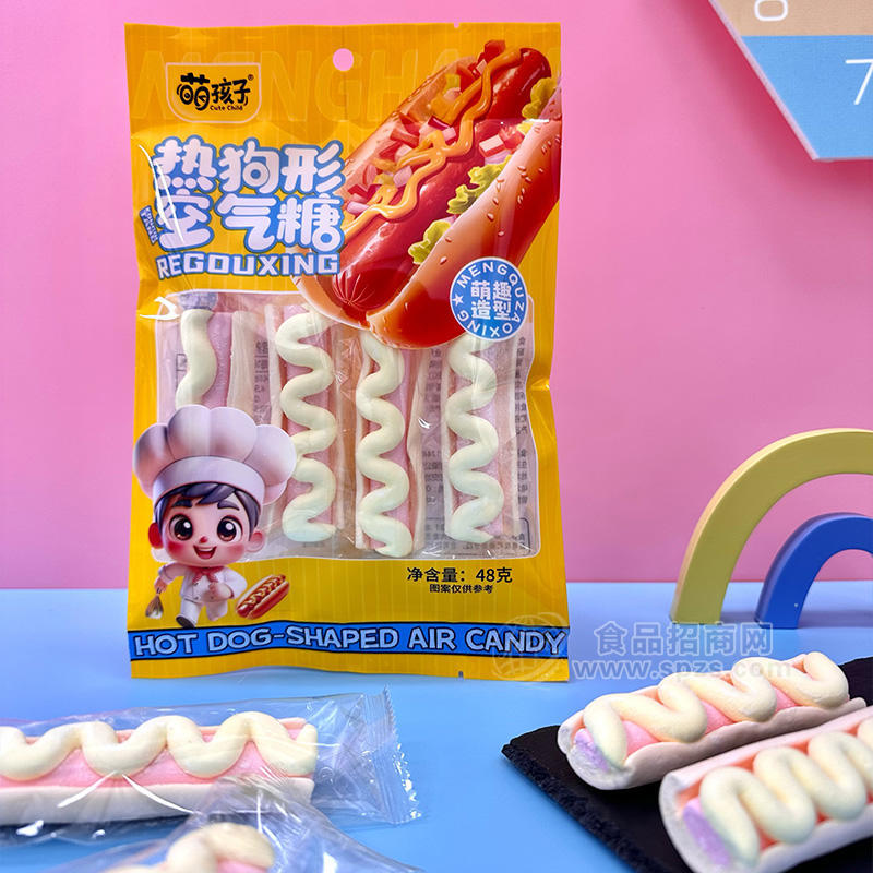 萌孩子热狗形空气糖袋装招商48g