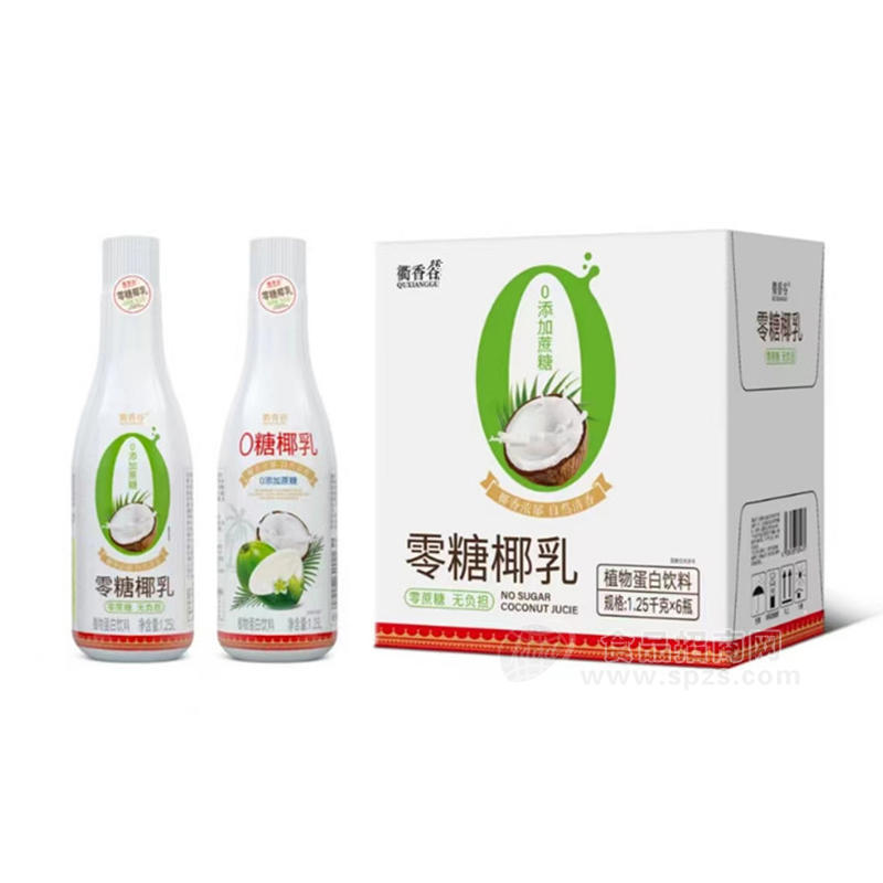 衢香谷0糖椰乳植物蛋白飲料箱裝招商1.25kg×6瓶