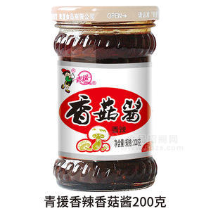 青援香辣香菇酱玻璃瓶装招商200g