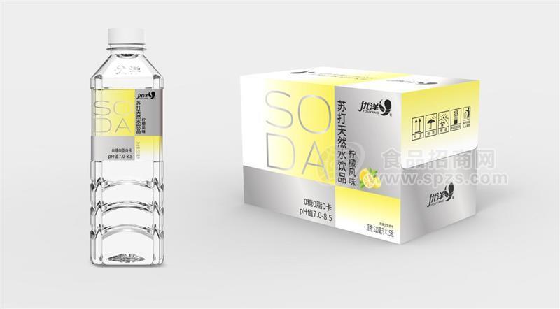 優(yōu)洋蘇打天然水飲品520毫升×15瓶檸檬水堿性水飲用水