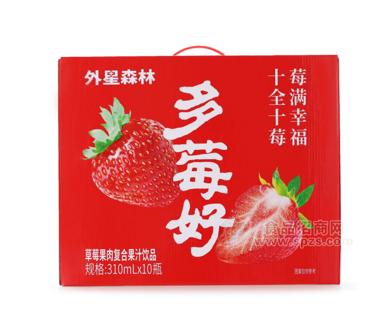 外星森多莓好林草莓果肉复合果汁饮品箱装310ml