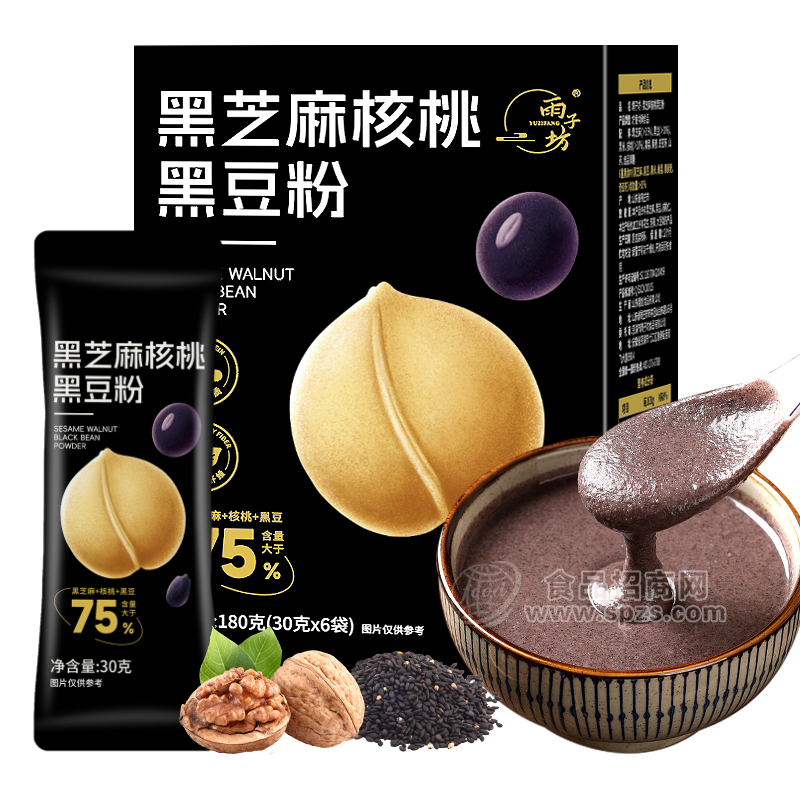 雨子坊 黑芝麻核桃黑豆粉 180g（6条）