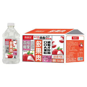 利园时光荔枝椰果复合果汁饮料1LX12瓶