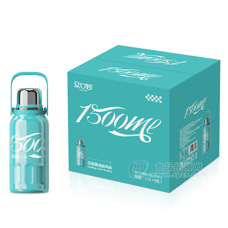 众口妙可乐杯黄桃+草莓复合果汁饮料箱装招商1.5L×6瓶