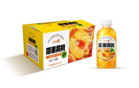 優(yōu)洋原果黃桃汁500毫升零脂低糖果汁原果粒