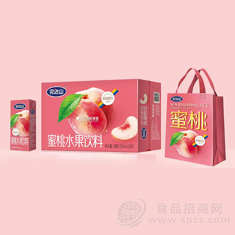 完达山蜜桃水果饮料果汁饮料250mlx20盒
