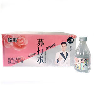 臻趣無(wú)汽無(wú)糖玫瑰花味蘇打水飲料375mlx15瓶