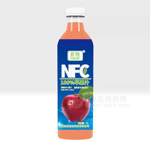 首牧NFC100%苹果汁果汁饮料瓶装招商1L