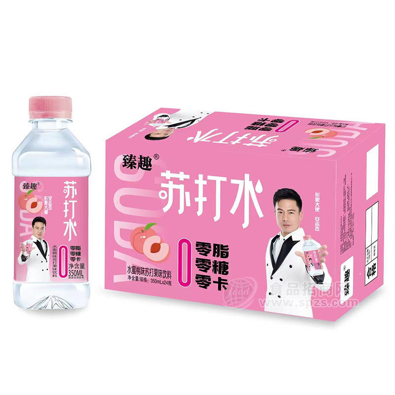 臻趣水蜜桃味苏打果味饮料350mlx24瓶