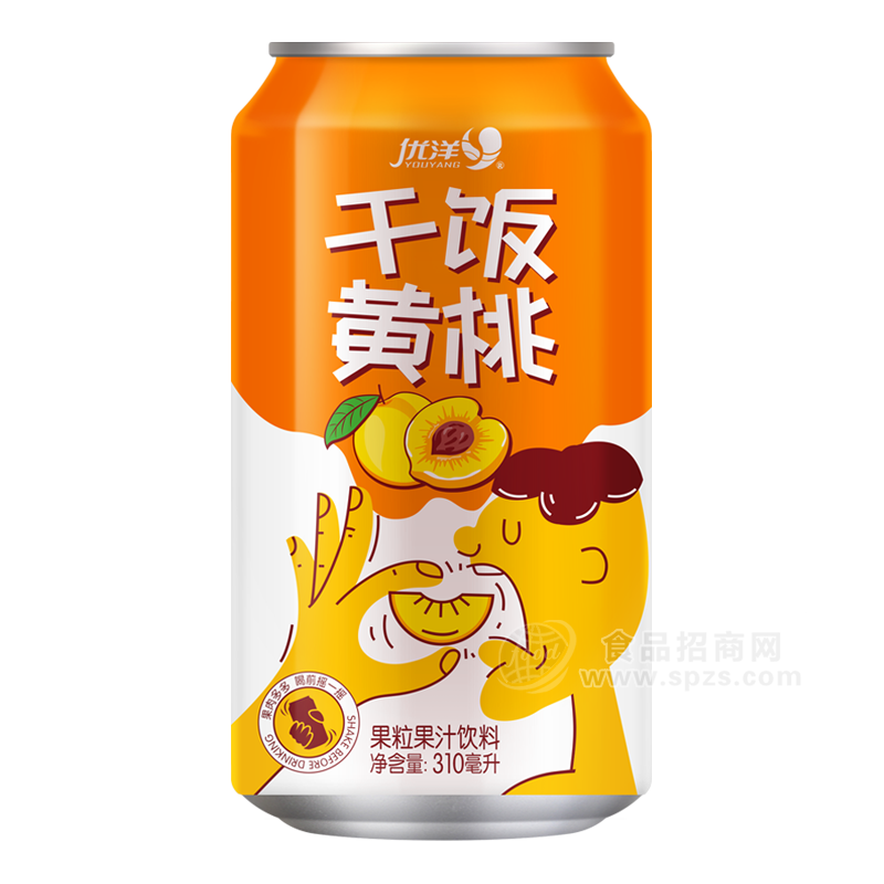 優(yōu)洋干飯黃桃果汁310ml 易拉罐果汁宴席果汁