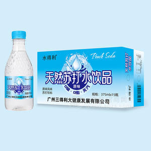 水得利原味天然苏打水饮品苏打饮料375mlx15瓶