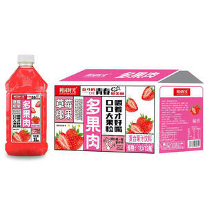 利園時光草莓椰果復合果汁飲料1LX12瓶