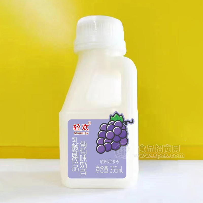 輕歡葡萄味奶昔乳酸菌飲品乳飲料258ml