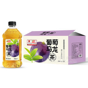 浩明葡萄烏龍茶果汁茶飲料箱裝招商1L×12瓶