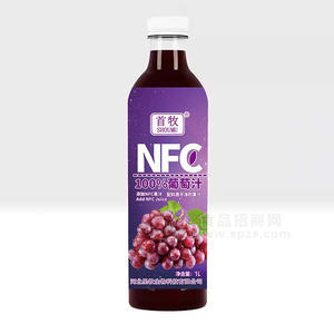 首牧NFC100%葡萄汁果汁飲料瓶裝招商1L