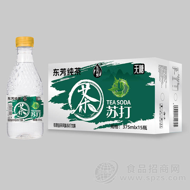 东芳纯茶无糖铁观音茶风味苏打饮料375mlx15瓶