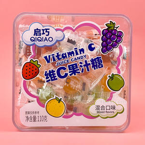启巧混合口味维C果汁糖糖果休闲食品110g