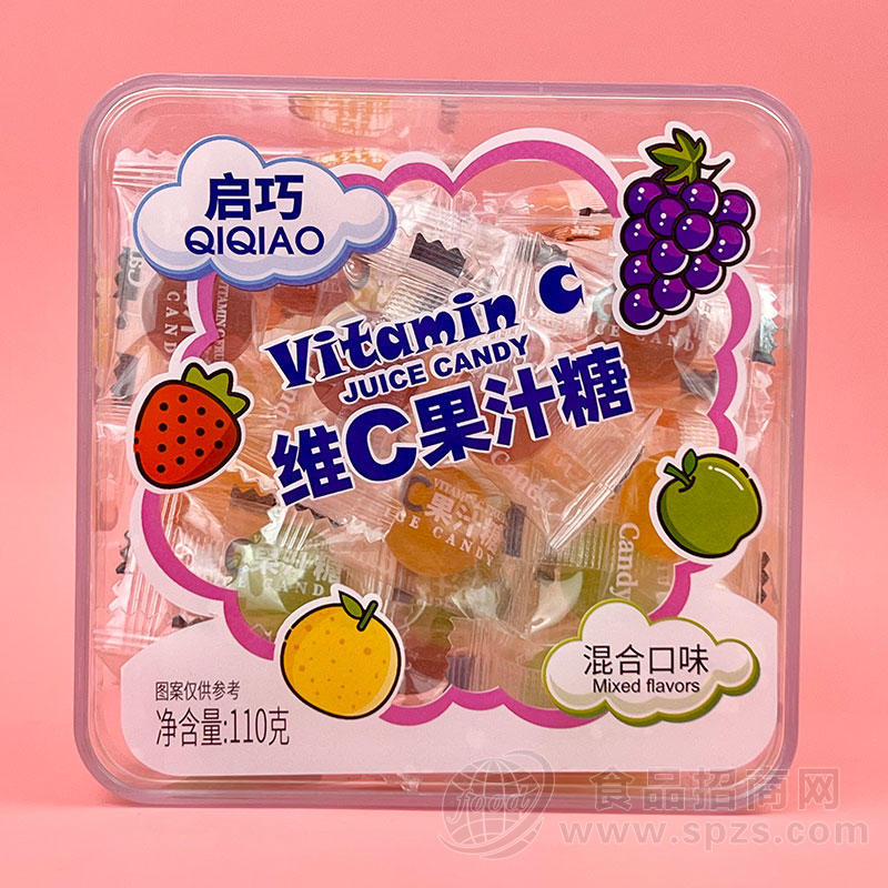 启巧混合口味维C果汁糖糖果休闲食品110g