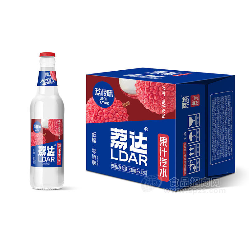 葡口荔達香檳味果汁汽水風味飲料520mlx12瓶招商