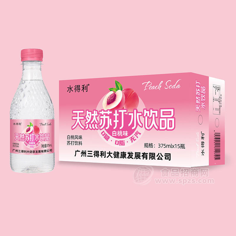 水得利白桃風(fēng)味蘇打飲料375mlx15瓶