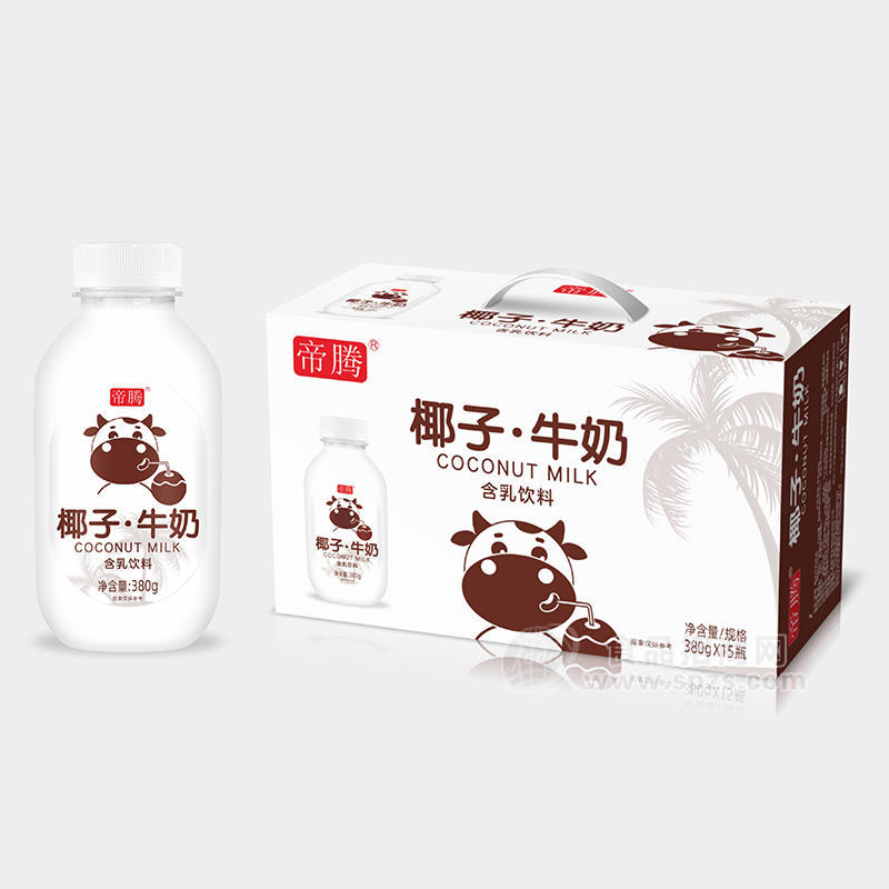 帝腾椰子牛奶乳饮料植物蛋白饮料椰子汁箱装招商380g×15瓶 