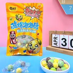 萌孩子酸爆泡泡糖可乐味酸梅味西柚味胶基糖果袋装招商75g
