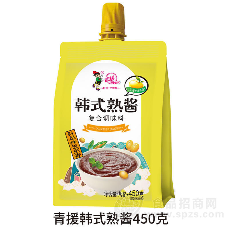 青援韩式熟酱复合调味料袋装招商450g