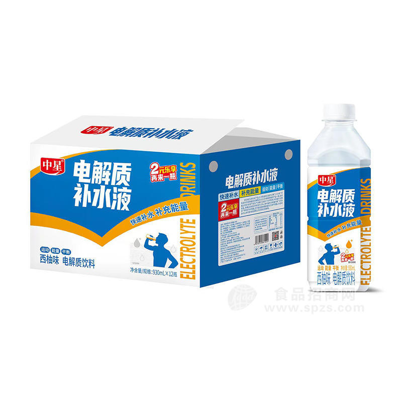 中星西柚味电解质饮料930mlx12瓶