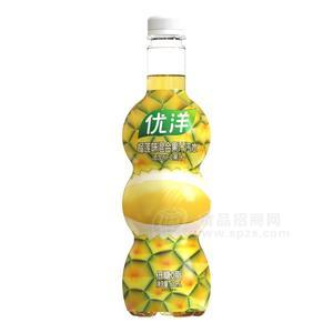 优洋榴莲味混合果汁汽水600ml塑料瓶装汽水