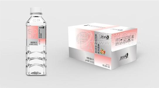 优洋苏打天然水饮品蜜桃味380毫升×24瓶瓶装水