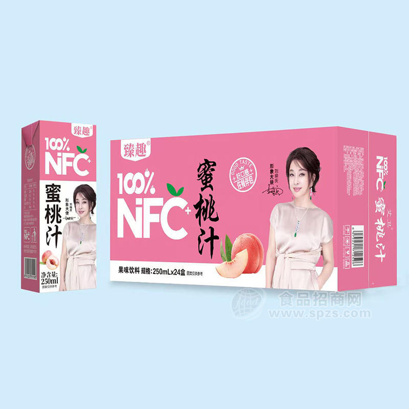 臻趣100%NFC+蜜桃汁果味飲料250mlx24盒