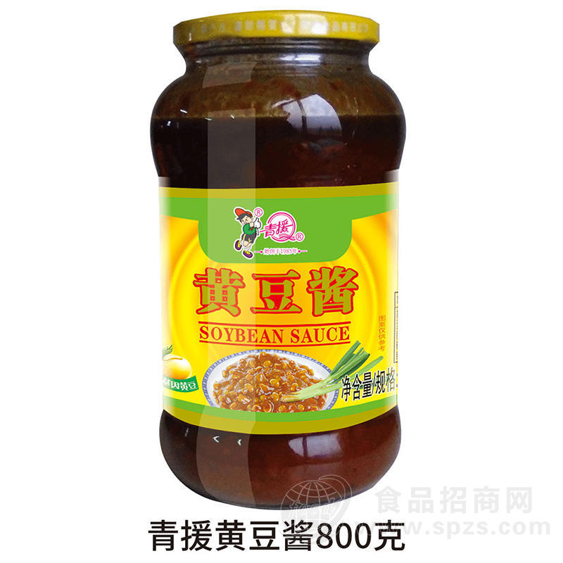 青援黄豆酱玻璃瓶装招商800g
