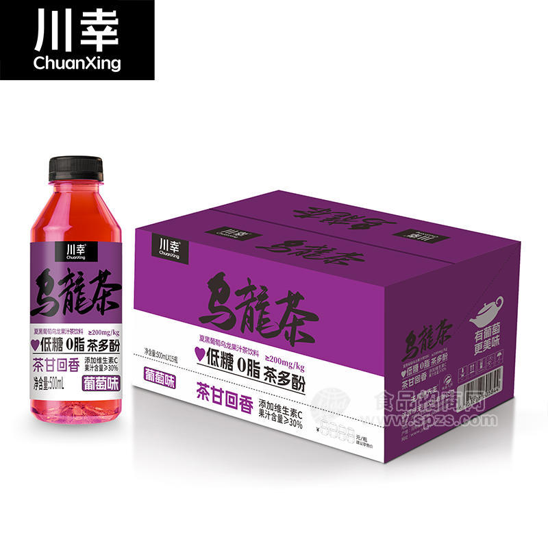 川幸葡萄味乌龙茶茶饮料500mlx15瓶 