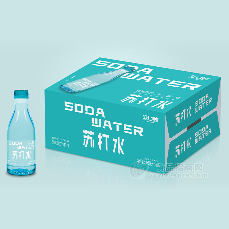 众口妙原味苏打水饮料箱装招商365ml×24瓶