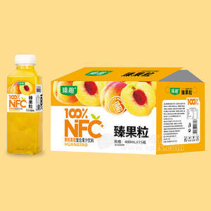 臻趣100%NFC+黃桃果粒復(fù)合果汁飲料480mlx15瓶