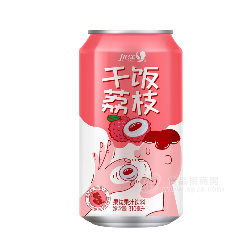 優(yōu)洋干飯荔枝果肉果汁310ml 果肉多多