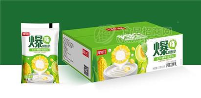 岸时玉米哈密瓜味果粒嚼酸奶爆珠风味发酵乳饮料170g